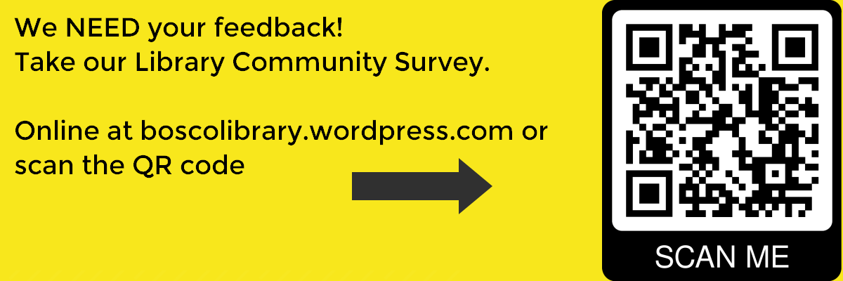 Click to access the library community survey Library Community Survey